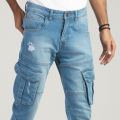 Masculine Denim Premium Cargo pant - Blue. 