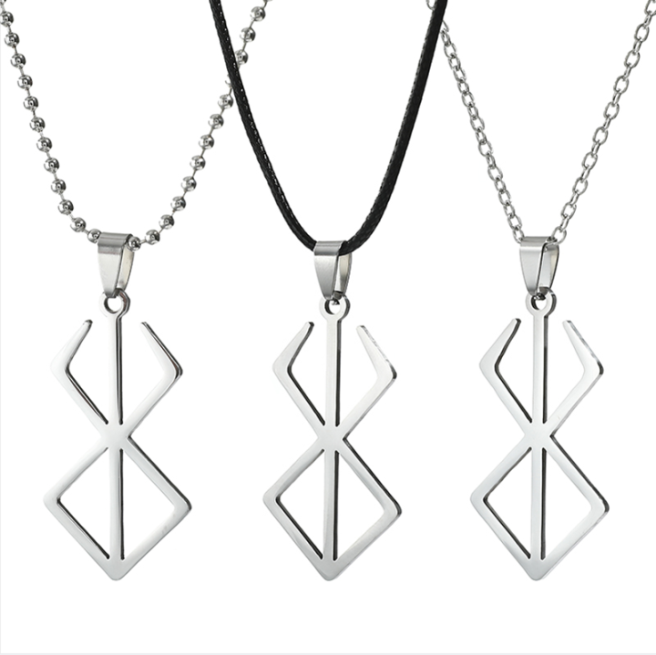 Stainless Steel Berserk Necklace Logo Pendants Choker The Mad
