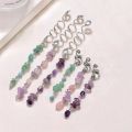 Colorful Stone Pendant Spiral Hairpins Antique Silver Snake Hair Rings Clip for Braids Bohe Ethnic Hair Jewelry Accessories Gift.