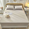 Fitted sheet single piece bedspread bed sheet 2024 new solid color non-slip bed cover ins wind Simmons bed dustproof protective cover. 