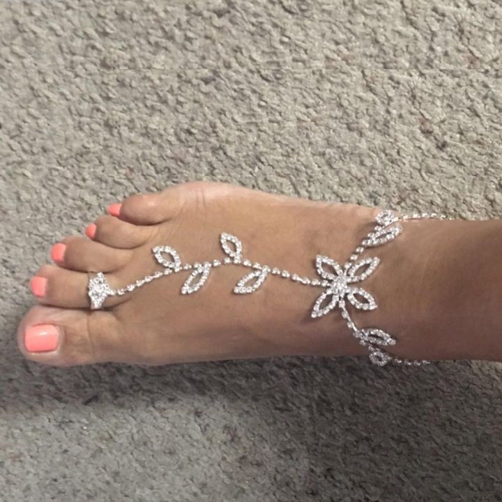 Stonefans%20Summer%202Pcs%20Set%20Rhinestone%20Leaf%20Finger%20Anklet%20for%20Women%20Luxury%20Silver%20Color%20Leaf%20Hand%20Harness%20Bracelet%20Jewelry%20Gift%20-%20Image%203