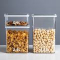 0.9L/2.4L/3.4L Plastic Storage Box Transparent Food Container Jars for Bulk Cereals Sugar Case Kitchen Organizer Accessories. 