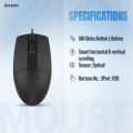 A4tech OP-330 Wired Mouse - 1200 DPI - For PC Laptop - Black. 