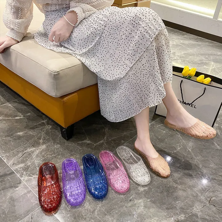 Beach%20shoes,%20jelly%20shoes,%20flat%20plastic%20sandals,%20bath,%20crystal%20bathroom,%20stinky%20summer,%20hollow%20women's%20soft%20-%20Image%204