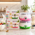 (Doi) Yogurt Maker-Automatic Stainless Steel - ABS + PP - 220-240V - 15W - 1L Capacity - On/Off Switch - Light Indicator - 7-9 Hours Preparation Time By Sparkon.