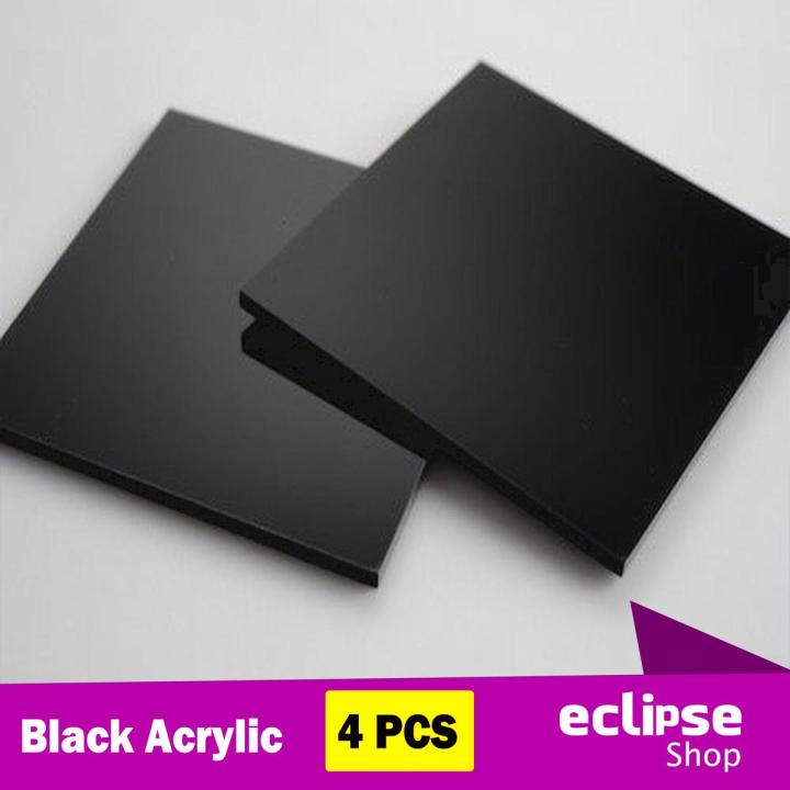 Acrylic Sheet Black 2mm thick 1X1 Feet - 4 pcs