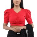 Cotton Half Body short Sleeve Crop Tops Blouse for Women. 
