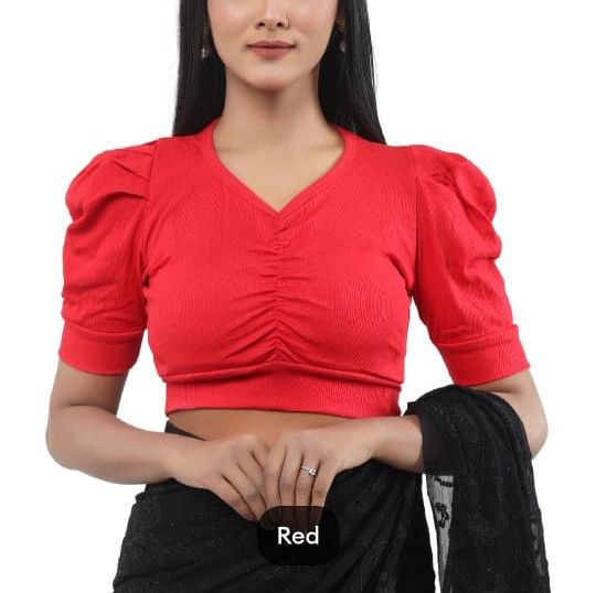Cotton%20Half%20Body%20short%20Sleeve%20Crop%20Tops%20Blouse%20for%20Women%20-%20Image%203