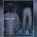 Rain Coats for Men Waterproof Jacket and Pant with Bag blue.