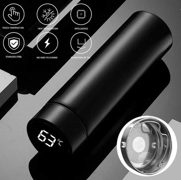 AZSCYN Vacuum Insulated Water Bottle with Smart LED Touch Screen Temperature Display, Double Wall Stainless Steel Water Bottle for Travel,Home,Sport,Office with Filter.[Built-in Battery],[Leak-Pro