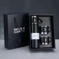 Steel Vacuum Flask Set With 3 Steel Cups Combo- 500Ml With Gift Box- Keeps Hot/Cold Ideal Gift For Any Especially Birthday Gift Return Gift Also- Housewarming - Flask.