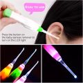 Baby and Adult LED Earwax Removal Tool – Flashlight Earpick with Tweezers and 3 Interchangeable Spoons, Safe and Gentle Ear Cleaner with Light (1pcs). 