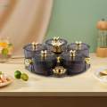 Divided Serving Tray Portable Decorative Appetizer Tray Rotatable Snack Platter for Cakes Cookies.