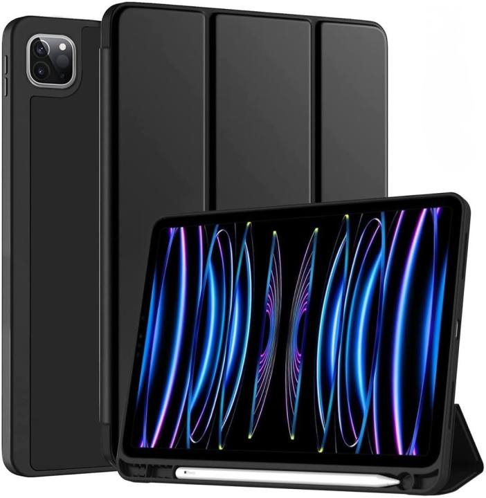 Case%20For%20Apple%20iPad%20Pro%2011%20inch%204th/3rd/2nd/1st%20Generation%202022/2021/2020/2018,%20Slim%20Trifold%20Stand%20Soft%20TPU%20Back%20Cover%20with%20Built-in%20Pencil%20Holder%20%5BAuto%20Sleep/Wake%5D%20Black%20-%20Navy%20Blue%20-%20Image%205