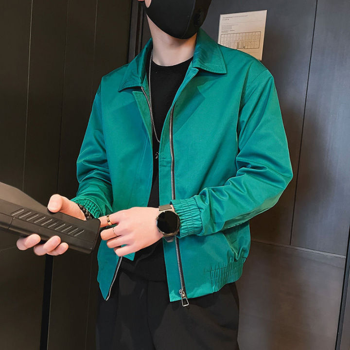 Men%20White%20Jacket%20Korean%20Style%20Fashionable%20All-Matching%20Solid%20Color%20Simple%20Men's%20Clothing%20Clothes%20Spring%20and%20Autumn%20Ruan%20Shuai%20New%20Coat%20-%20Image%205