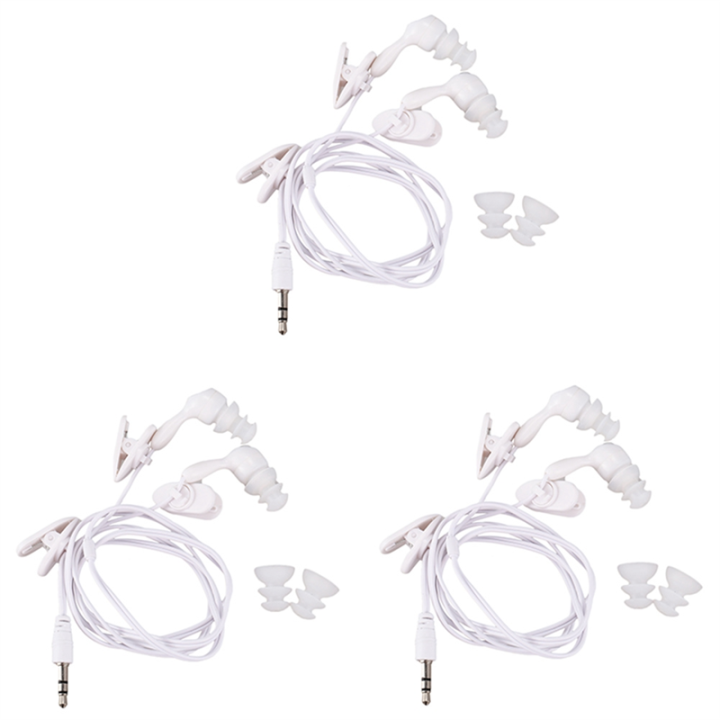 3X Water Proof In-Ear Headphone Earphone for MP3 MP4 Underwater White