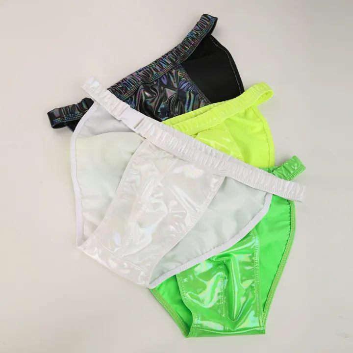 CLEVER-MENMODE%20MEN'S%20REFLECTIVE%20METALLIC%20LASER%20FAUX%20LEATHER%20SURF%20SWIMMING%20-%20Image%204