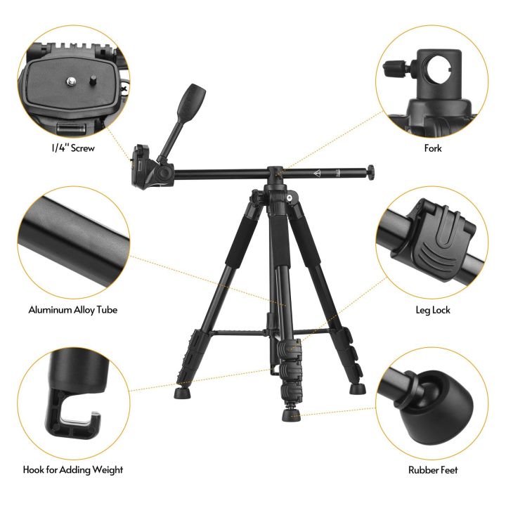 Andoer%20157cm/61.8inch%20Portable%20Tripod%20Horizontal%20Camera%20Tripod%20Stand%20-%20black%20-%20Image%203
