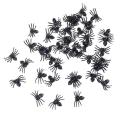 50pcs Small Black Plastic Fake Spider Toys Halloween Funny Joke Prank Props.