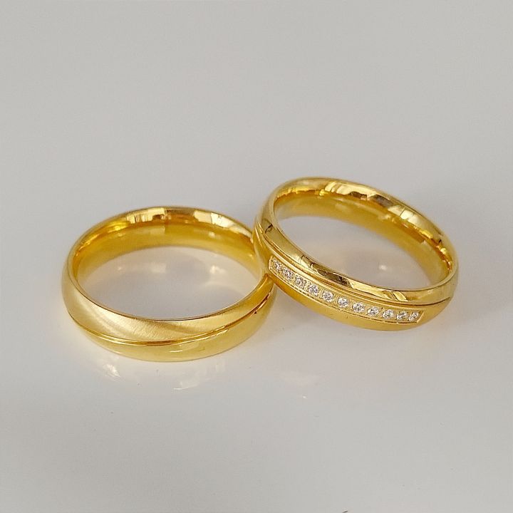 High Quality Latest 24k Gold Plated Couple Wedding Rings for men