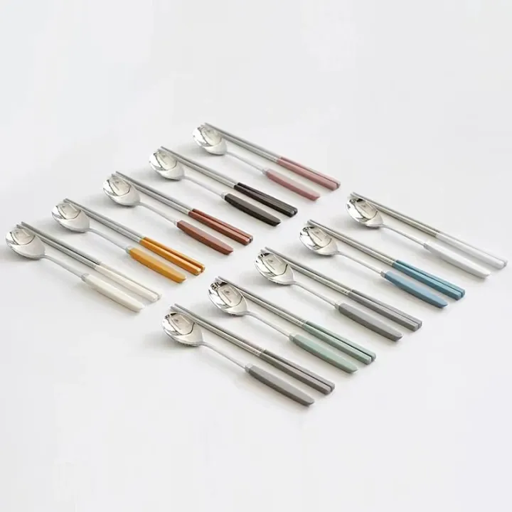 Korean%20Chopsticks%20Dessert%20Spoon%20Flatware%20Stainless%20Steel%20Cutlery%20Set%20Sushi%20Sticks%20Coffee%20Tea%20Spoons%20Set%20Portable%20Dinnerware%20Set%20-%20Image%205