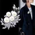 hijab pin Elegant Art Simulated Pearl Flower Brooch Pin Accessories Fashion Engagement Wedding Jewelry For Women. 