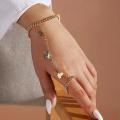 Personality Retro Wind Butterfly Pendant Bracelet Ring Integrated Jewelry Fashion Ladies Girls Elegant Bracelets Gift Accessories.