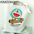 Cartoon Doraemon shopping bag canvas shopper reusable tote bag bolsas reutilizables string shoping boodschappentas cabas. 