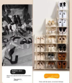Vertical Shoe Organizer (TH : 198) 5 Layer Vertical Shoe Rack Space Saving Cabinet With Strong Load Bearing Aluminum Stand.