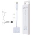 Dual Lightning Audio & Charge Adapter, 2 in 1 iPhone Headphones Adapter 4 in 1 Charge + Call + Audio + Volume Control Converter Cable Compatible For iPhone 12 Pro Max / 11 Pro Max /SE/ XS / XR / X / 8 7 / J-008. 