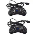 2 Pcs Game Controller for SEGA Genesis for 16 Bit Handle Controller. 