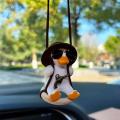 Anime Duck Car Interior Decoration Cute Gypsum Swing Duck With Pipe Glasses Auto Rearview Mirror Pendant For Car Accessories. 
