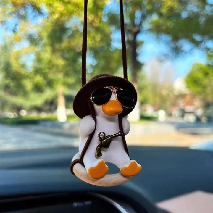 Anime%20Duck%20Car%20Interior%20Decoration%20Cute%20Gypsum%20Swing%20Duck%20With%20Pipe%20Glasses%20Auto%20Rearview%20Mirror%20Pendant%20For%20Car%20Accessories%20-%20Image%204