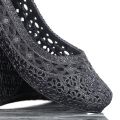 Pump shoe for women | HIR-57 | Black Wedged peep toe sandal for girls Heel shoe for women shoe for girls. 