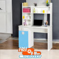Nice Shop Stylish Reading Table/Book Storage Table/Study desk/Modern Design Glossy White Keed Reading Table  - Computer table, Laptop Table, Home office work Station Table  ( Finish Color Blue & White 50/36). 
