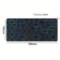Blue Hexagon Pattern Large Gaming Mouse Pad Natural Rubber Non-Slip Rubber Mat With Locking Edge Mouse Pad for Office.