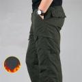 Winter Thick Fleece Casual Pants Men Cotton Military Tactical Baggy Cargo Pants Double Layer Plus Velvet Warm Thermal Trousers. 