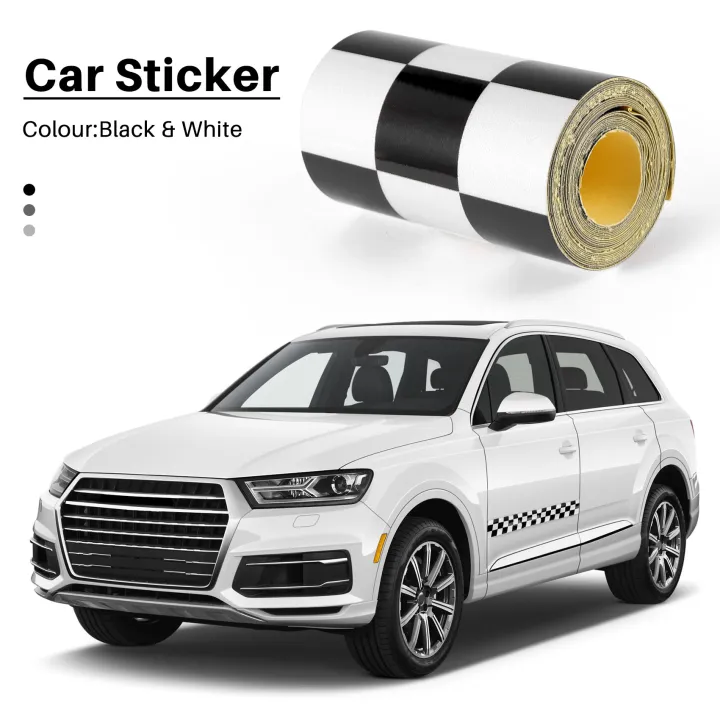 3%20inch%20Black/White%20Checkered%20Decal%20Tape%20Car%20motorcycle%20Bike%20Tank%20Sticker%20-%20Image%202