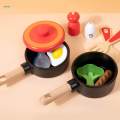11Pcs Kitchen Accessories Pretend Play, Cookware Pots and Pans Set, Montessori Educational Toys for Boys, Kids, Girls Birthday Gifts. 