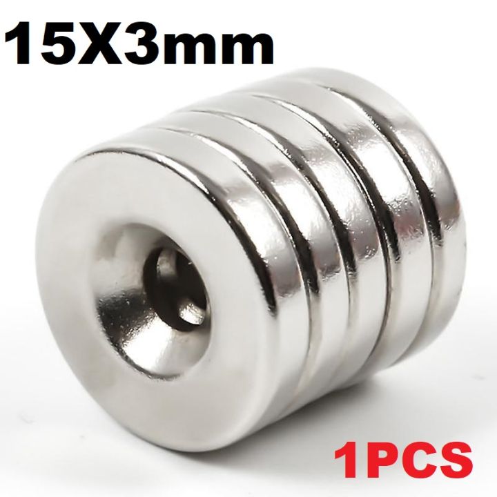 15mm Disc Neodymium Magnet 15x3mm With Countersunk Hole Industrial Super Strong Neodymium Magnets Super Strength Permanent NdFeB N35 Magnet For