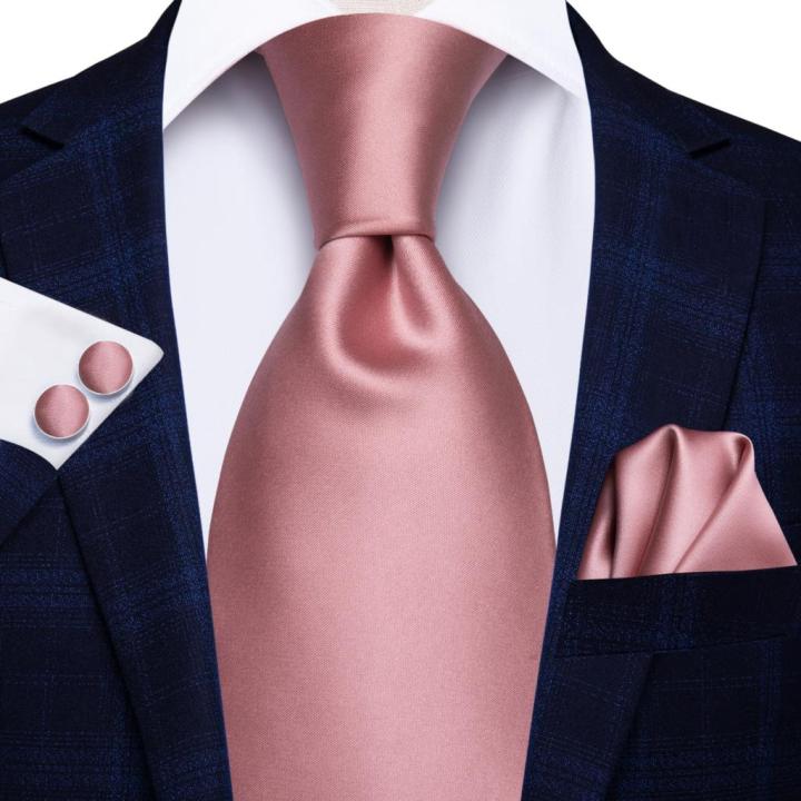 Hi-Tie%20100%25%20Silk%20Classic%20Men's%20Wedding%20Coral%20Pink%20Red%20Peach%20Tie%20Pocket%20Square%20Cufflinks%20Set%20Rose%20Ties%20for%20Men%20Solid%20Paisley%20Ties%20-%20Image%202