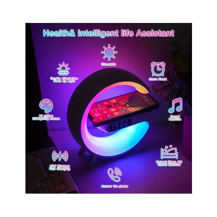 New%20Wireless%20Charging%20Light%20Up%20Speaker%20G%20Shape%20LED%20Wireless%20Table%20Speaker%20Color%20Changing%20Alarm%20Clock%20Charger%20Stand%20Bedside%20Light%20New%20(Charging%20only%20For%20Iphone%20-%20Image%203