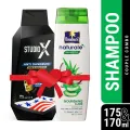 Couple Combo (Shampoo) - Studio X Anti Dandruff Shampoo for Men 175ml & Parachute Naturale Shampoo Nourishing Care 170ml. 