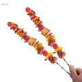 12Pcs Kabob Skewers for Grilling Metal Flat Stainless Steel Long BBQ Skewers 14 Inch.