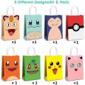 8Pcs Pokemon Birthday Party Decorations Gift Bags Paper Candy Bags Treat Tote Bag for Baby Shower Kids Birthday Party Supplies MuXiaRe. 