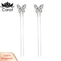 Carat Pendant Earrings Geometric Luxury Shining Butterfly Tassel Earrings. 