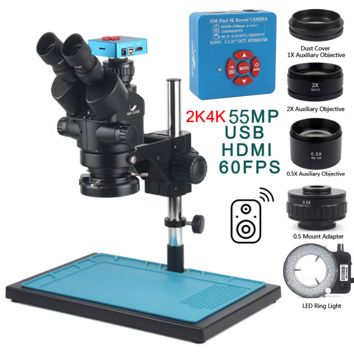 3.5-90X%20Zoom%20Trinocular%20Stereo%20Microscope%20Set%20+%202K%204K%2048MP%2055MP%20HDMI%20USB%20Pype-C%20VGA%20TF%20Video%20Camera%20+%20Auxiliary%20Objective%20Lens%20-%20Image%207