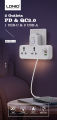 LDNIO Power Strip 2 Port with 2 USB and 1 USB-C PD & QC3.0 E. 