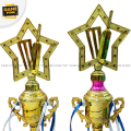 Cricker Tournament Gold Trophy Recognize Excellence on the Court with This Gold Trophy Standing 12 & 14 Inches approx Tall. 