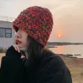 2022 New Korean-Japanese Hand Buckle Crochet Bucket Hat Spring and Autumn Winter Sun Hat Female Cherry Designer Bob Basin Hat. 